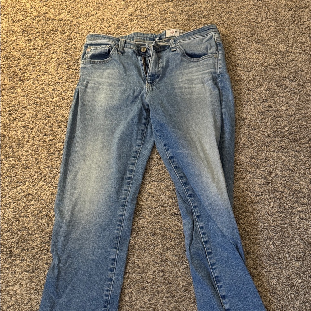 AG Adriano Goldschmied Prima Cigarette Crop Jeans Women’s 30 Blue Mid Rise Denim